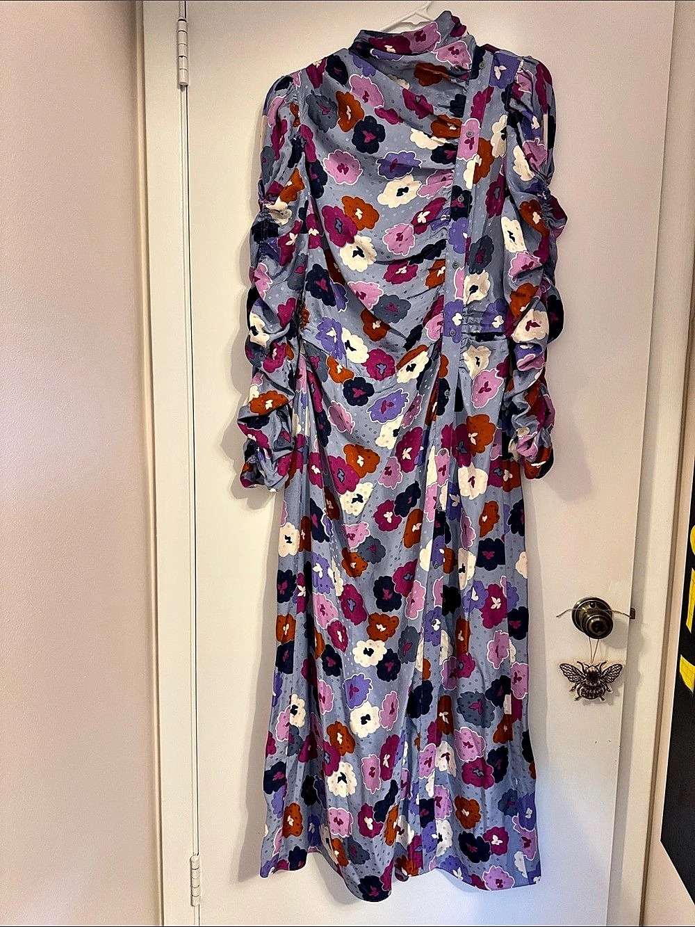 Kate Spade New York Collection Floral Maxi Dress Purple & Pink Size 12 Like New